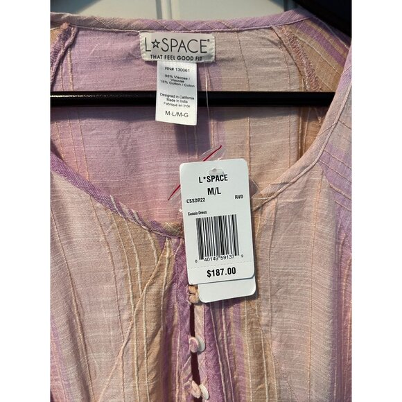 NWT Space Women's Cassie Dress M/L Multicolor Long Sleeve Button-Front Boho - Picture 4 of 8